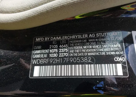 2007 Mercedes-Benz C 280 Luxury 4Matic from USA, damaged, VIN WDBRF92H17F905382